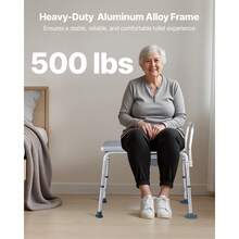 Bedside Commode Chair, 500 Lbs Weight Capacity, 4-In-1 Portable Toilet And Raised Toilet Seat With Padded Seat And Backrest, Detachable 5L Bucket, Adjustable Height Adult Potty Chair For Seniors - Wheelless Backrest Single Aluminum Soft Seat Cushion 500 Lbs - View 6