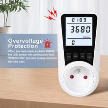 1 Pack Socket Electricity Meter With 8 Modes: Power Meter, Energy Cost Meter, Electricity Usage Monitor, Watt Meter, KWh Meter With Usage Time, And Power Meter With Backlight - EU F Type Plug(220-240V) - View 4