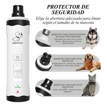 Portable Electric Nail File, Quiet Pet Nail File With Dual LED Light, Two Speeds, Suitable For Cats And Dogs. - White - View 10