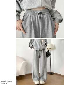 Y2K Tops, Korean Fashion Bottoms, Pants, Women's Spring And Summer Clothing, Sweatpants, Knit Pants, Spring And Summer Pants, Korean Women's Office Casual Wear, Loungewear, Slacks, Sweatshirts, High-Waisted Wide-Leg Pants, Women's Pants, Trousers, Fall Clothing. Women's Sizes Range From S To XL, And Are Cut To Fit Both Short And Tall Women. Furthermore, The Simple Cut Makes Them Windproof And Excellent At Retaining Heat, Making Them Ideal For Everyday Wear. - [Kiểu thường] Xám nhạt - Xem 11