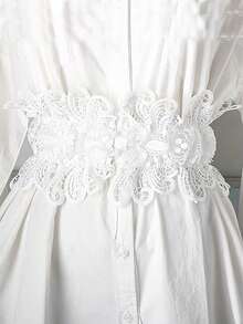 1pc Women's Black Lace Cinch Belt, Retro & Unique, Versatile For Dress Or Daily Wear, Elegant & Chic Summer, School Fall, Autumn, Halloween