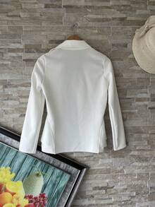 Women's Blazer, Neoprene Jacket, Long Sleeves, Has - White - View 2
