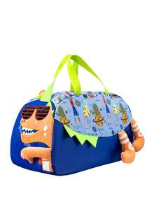 1个便携式旅行包，印有可爱的卡通独角兽/兔子/蛋糕/鲨鱼/恐龙等新颖造型。大容量、轻便耐磨的单肩斜挎包，配有舒适宽肩带，肩带长度可调节，满足基本收纳需求，适合旅行、户外活动、露营等场合，也适合万圣节、感恩节、圣诞节等节日。