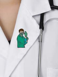1pc Cute Nurse Doctor Enamel Brooch Pin Medical Nursing Lapel Lanyard Bag Coat Badge Jewelry Accessories For Women Colleagues Classmates Graduation Gift