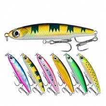 6Pcs Sinking Minnow Lure For Fishing 3.5g 5.5g 8g 12g 3D Eyes Fishing Swimbait Pencil Casting Lure With 2 Treble Hook