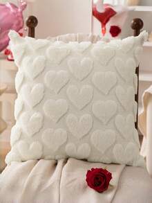 1 pieza Juego de Funda de Cojín Decorativo para Otoño/Invierno, Diseño de Lazo y Corazón para el Día de San Valentín, Funda de Cojín Suave y Esponjosa con Lazo Jacquard, Adecuado para Dormitorio de Niñas, Cama, Sofá, Sala de Estar - Multicolor - Ver 7