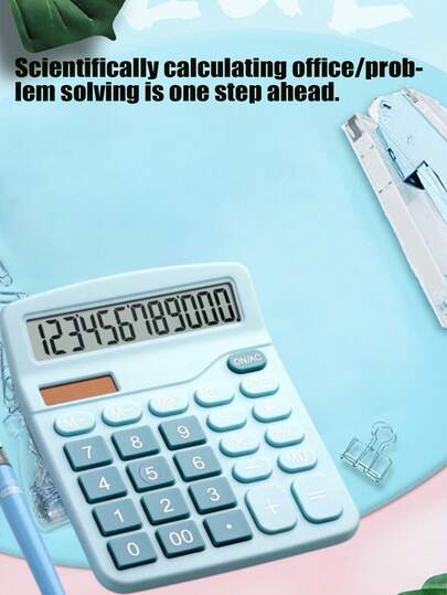 Cute Desktop Calculator 12-Bit Display Screen Portable Design, Comfortable Button Financial Calculator