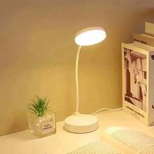 LED Desk Lamp With 3-Level Dimmer, Flexible Gooseneck, Eye-Caring Table Light, USB Powered, Switchable White To Warm Illumination, Ideal For Home Office Reading And Studying - 白色 - 查看 4