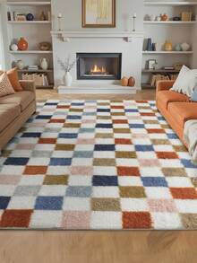 1 块毛绒地毯，防滑地毯，适用于家庭、客厅、卧室