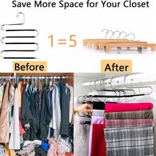 6-Pack Stainless Steel Non-Slip Clothes Hangers & Trouser Hangers: Space-Saving, Multi-Purpose S-Shaped Wardrobe Organizer, Suitable For Trousers, Jeans, Scarves, Towels, Leggings, Etc. - Silver - View 2