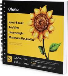 Ohuhu Marker Pads Art Sketchbook - 8.9" X 8.3" Portable Square Size -120 Lb/200 Gsm Drawing Papers - 60 Sheets/120 Pages - Spiral Bound Sketch Drawing Book For Alcohol Markers Christmas Gift - 8,9" x 8,3" - Xem 1