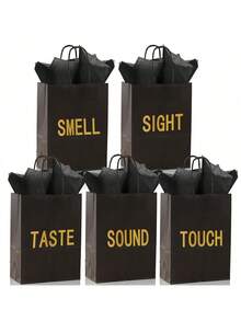 5件套感官礼品袋，男女皆宜，配有手提纸袋和5件感官礼品，是情人节、圣诞节、生日、周年纪念日的理想之选（黑色，8.3 x 4.3 x 10.6 英寸） - 彩色 - 查看 12