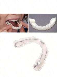 Bộ 2 miếng niềng răng thẩm mỹ Instant Smile, mặt dán sứ trên và dưới dành cho nam và nữ, dễ dàng lắp đặt, không cần dùng lực, hoàn hảo cho trang phục thường ngày - trắng - Xem 6