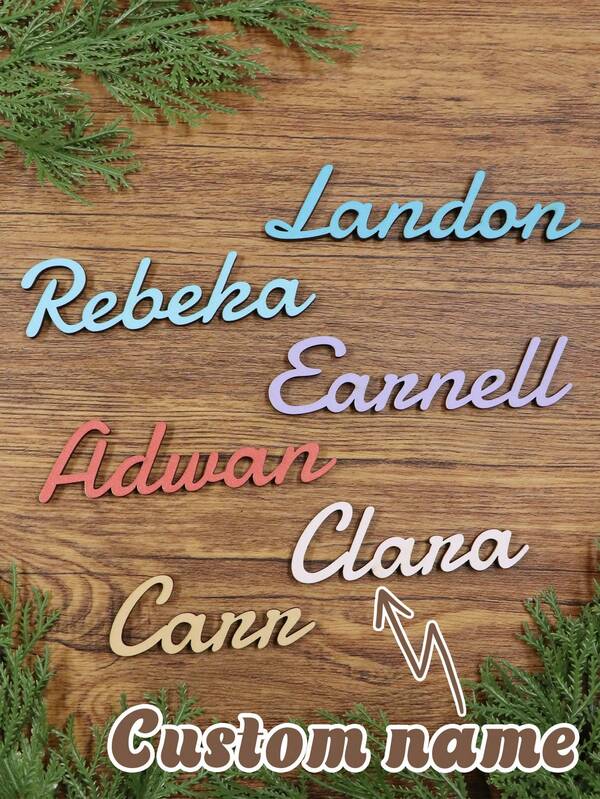 Custom Name Sign, Personalized Names For Decoration, Wooden Name Tags, Customized Wooden Decoration, Wooden Wedding Name Tags, Customizable Christmas Gifts 2025, Christmas Decorations, Christmas Decor, Christmas, Personalized Fridge Magnets, Gift Box Label, Door/Plate/Wall Decoration, Home Decor