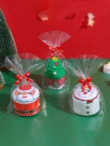 3 pezzi Asciugamani a forma di torta di Natale, Favore unico per feste, Regalo natalizio pensieroso, Disegni di Babbo Natale, albero, fiocco di neve, Favore unico per feste, Regalo natalizio pensieroso, Morbido e adorabile asciugamano - Forniture essenziali per la decorazione natalizia in cucina 2025 Decorazione tavola da pranzo Decorazione per la casa, Una memorabile celebrazione del Natale, Set regalo di Natale per feste, Decorazione stagionale per la cucina di casa - Multicolore - Visualizzare 10