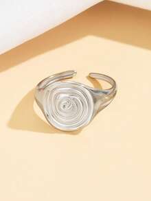 1pc Minimalist Geometric Open Ring, Adjustable Stainless Steel 18K Gold Plated Waterproof Jewelry For Daily Wear - Geometry - View 7