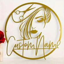 An Elegant, Customizable Barber Logo - A Personalized Metal Wall Decoration Available In A Variety Of Colors, Suitable For Beauty Salons And Hairdressing Studios, Making It An Ideal Gift For Women And A Perfect Room Decor. - Multicolor - View 30