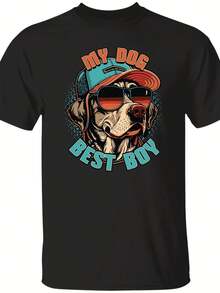 My Dog Best Boy Shirt, Cool Labrador Dog Graphic Shirt, Funny Gift For Dog Lover, Dog Owner Shirt, Dog Dad Gift For Fathers Day,This Fun Printed Casual T-Shirt Is The Perfect Gift For Valentine's Day/Christmas - 款式4 - 查看 1