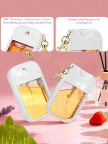 Vỏ bảo vệ bình xịt khử trùng tay Touchland 1oz (30ml), Vỏ bảo vệ chống rơi, chống va chạm cho bình xịt bằng silicon sáng bóng, Móc khóa hình hoa 26 chữ cái A-Z dễ nhận biết - Nhiều màu - Xem 2