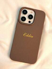 Ốp lưng điện thoại họa tiết da vân vải tối giản, tùy chỉnh họa tiết hoa lá vàng, tương thích với Apple 11, 12, 13, 14, 12 Pro Max, 13 Pro Max, 15, 15 Pro, 15 Plus, 15 Pro Max, 16, 16 Pro, 16 Plus, 16 Pro Max, 17, 17 Pro, 17 Pro Max - Màu Đỏ Sâu - Xem 8