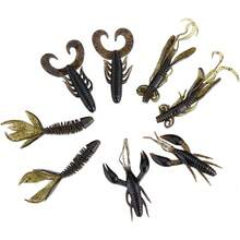 Dioche SeñUelos De Pesca, 25 Unids 3 Colores De Silicona Suave Gusano CamaróN SeñUelos De Pesca De Mar Tackle Jig Wobbler SeñUelos De Pesca(Marrón) - 1 - Ver 3