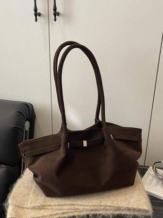 2025 New Fashion Versatile Suede Large Capacity Tote Shoulder Bag For Women