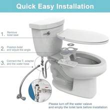 BidetBidet Toilet Seat 5mm UltraThin NonElectric Bidet Toilet Seat Attachment Adjustable Pressure Retractable SelfCleaning Dual Nozzles Frontal And Rear Wash For Cold Water White - As Pic - View 5