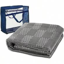 4 X 2.5m Picnic Blanket Floor Mat Outdoor Picnics Rug Camping Tarp Caravan Mesh Mats Annex Matting Ground Sheet For Hiking Travel Beach Garden Heavy Duty UV Treated With Carry Bag Grey - 4MGrey - View 2