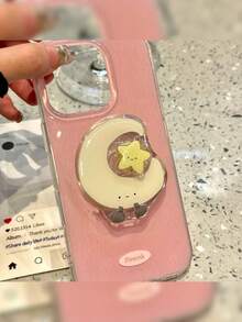 1 Peça Suporte Giratório Fofo de Lua e Estrela, Suporte de Estrela e Lua Cartoon, Adequado para Telefones Celulares e Suportes de Telefone Preguiçosos. Presentes de Aniversário, Natal e Ano Novo