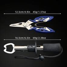 2pcs Fish Tackle Fish Lip Fish Scales Professional Fish Holder Stainless Steel Control Scissor Snip Fishing Grip Nipper Pincer Accessory Tool Clip Clamp Cutter Plier
