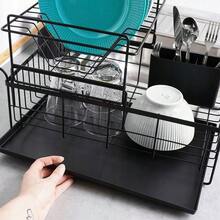 ⭐ PREMIUM 2-TIER DISH RACK – RUST-RESISTANT METAL WITH WOODEN HANDLES ⭐ This Premium 2-Tier Dish Rack Features A Modern, Compact Design, Crafted From Rust-Resistant Metal With Elegant Wooden Handles. Available In Black, White, And Gray, It Offers Ample Storage For Plates, Bowls, Glasses, And Utensils. Ideal For Keeping Your Countertop Organized, It Includes A Removable Drip Tray, Double Utensil Holder, And A Non-Slip Base. This Dish Rack Combines Durability, Functionality, And Aesthetic Appeal. Use It As A Dish Drainer, Kitchen Organizer, Or Dish Rack To Keep Your Sink Area Clean And Clutter-Free. - màu đen - Xem 7