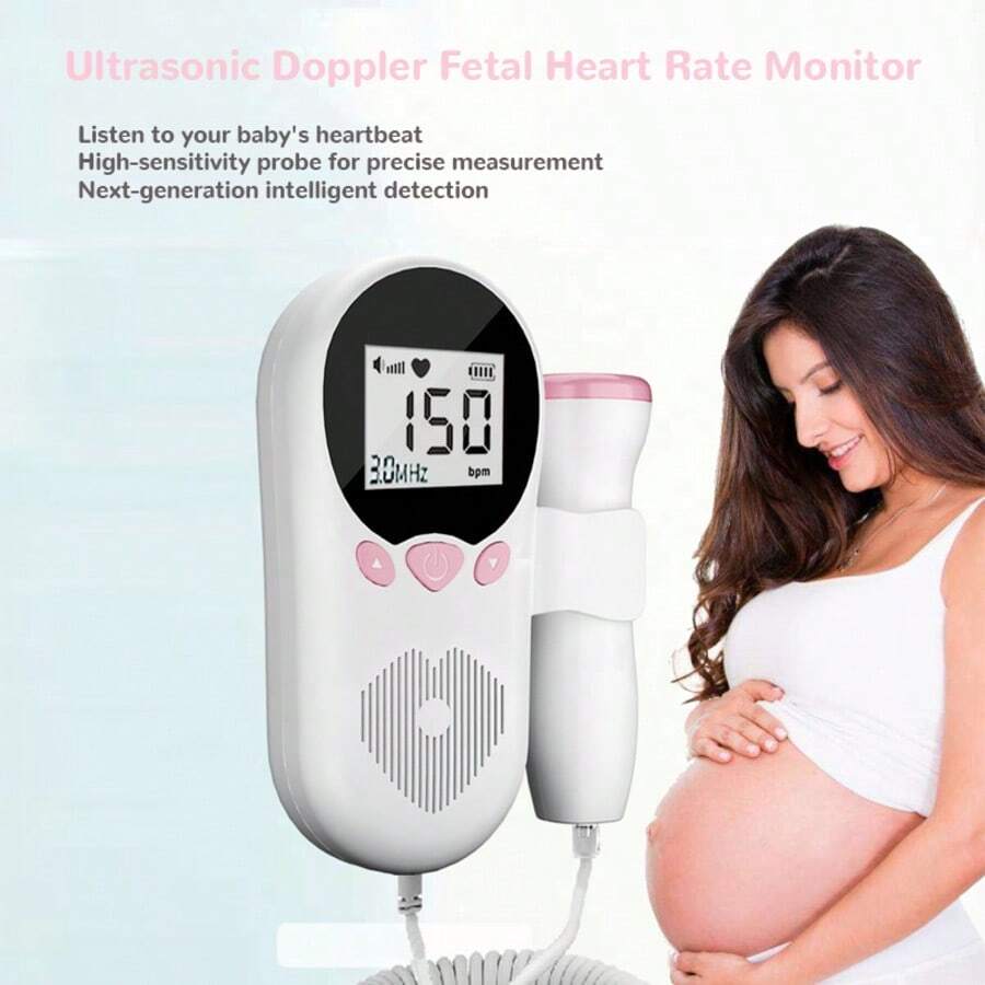1 pieza Doppler fetal, Estetoscopio para el embarazo para el hogar, Monitor de frecuencia cardíaca fetal Doppler de alta sensibilidad de 3.0 Hz y precisión