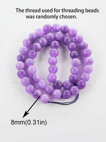 1串高品质天然深紫色紫锂辉石珠，光滑抛光圆形散珠，具有疗愈功效，可用于制作珠宝、DIY手链、项链，尺寸可选6毫米、8毫米、10毫米。 - 紫色 - 查看 8