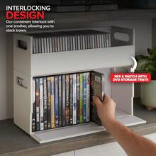 Stock Your Home CD Storage Box Organizer Shelf For Movie Cases DVDs Cassette Tape Display Stand Disc Holder Can Store Up To 40 CDs Faux Leather White - White - View 6