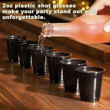 ZZXC 100ct 2oz Mini Clear Shot Glasses Disposable Small Plastic Cups For Parties Weddings Events Bulk Pack Black - màu đen - Xem 2