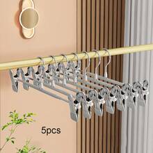 10pcs Stainless Steel Pants Clips - Expandable, 35g Weight, Seamless, Easy To Use - Ideal For Wardrobe And Home Use - Great For Hanging Skirts And Children's Clothing