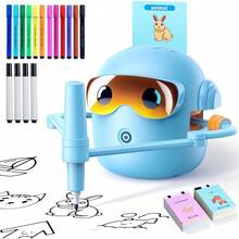 Drawing Robot For Kids Montessori Painting Toys For 3 4 5 6 7 8 Year Old, Voice Interactive Educational Drawing Machine With 100 Cards,16 Colorful Pens & Music-Gift For Boys Girls - Pink - View 13