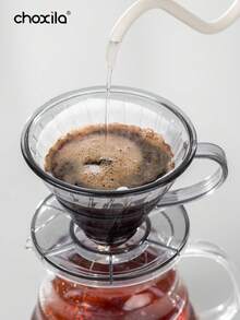 choxila 1pc Plastic Pour Over Coffee Dripper With Handle, Slow Drip Coffee Filter, Pour Over Coffee Maker For Single Cup Brew - Filter Cup - View 2