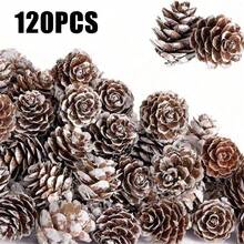 200 pezzi Pigne di Natale naturali mini - Pigne di Natale innevate piccole da 2 cm per decorazioni natalizie - Pigne innevate mini per artigianato fai-da-te, riempimento di vasi, decorazioni autunnali e invernali per albero di Natale