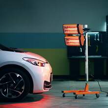 Lámpara de curado por infrarrojos , 2200 W, temporizador de 1 a 60 min, luz de curado para automóvil con calentamiento automático y soporte, área de horneado de 5,17 pies cuadrados, calentadores para cabina de horneado por aspersión, secador de pintura para reparación en el lugar, secado de motores - 2200 W - Ver 1