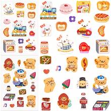 8pcs Little Bear Daily Stickers Cute Cartoon Animals Decal DIY Scrapbook Guitar Luggage Bottle Surfboard Stickers For Teens Gift - Multicolor - View 6