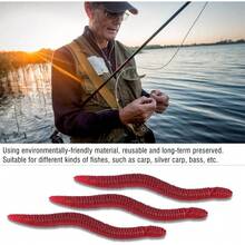SeñUelos de Pesca, 4cm Insectos Blandos Lombriz de Tierra Cebo del Mar Gusano de Sangre SeñUelos Cebo Artificial, Cebo de Lombriz de Plástico Suave para Cualquier Especie de Agua(200pcs / Pack) - 1 - Ver 8