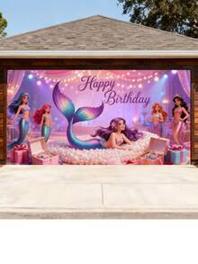 1pc Mermaid Under The Sea Backdrop For Children's Birthday Party, Photography, Photo Studio Props - Multicolor - View 4