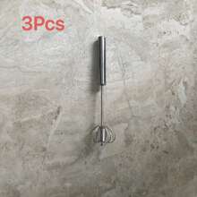 Stainless Steel Egg Beater, Milk Frother, Semi-Automatic Rotary Egg Whisk With Beechwood Handle, Manual Mixer, Durable Semi-Automatic Mixer, Easy Mixing And Whipping For Kitchen Baking - 10 Inch - View 12