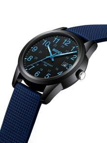 BIDEN 男士手表，时尚中性手表，易读数字夜光表盘，防水，日期显示，医生/护士手表，男女休闲手表+免费表盒 - 藍色 - 查看 7