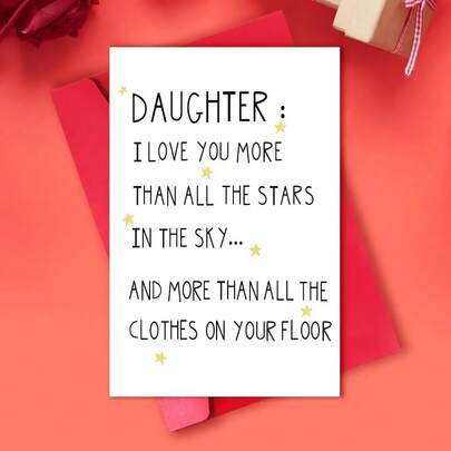 1 Tarjeta de cumpleaños con diseño amoroso para hija, regalo perfecto de cumpleaños, tarjeta de felicitación, tarjeta de agradecimiento, tarjeta de Navidad, tarjeta de boda, tarjeta de graduación u ocasión especial con sobre