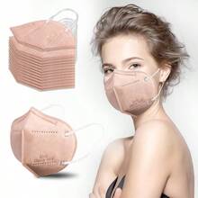 KN95 Face Mask 50 PCS Breathable Protection Masks Individually Wrapped 5-Ply KN95 Black Masks Cup Dust Safety Masks - Pink - View 2