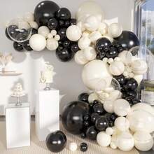 5 10 18 Inch Black Sand White Champagne Gold Latex Balloons Arch Garland Kit, 127Pcs Bow Ribbons With Black Beige Cream Explosion Star Foil Balloons For Babyshower Engagement Wedding Bachelorette Party 13 16 18 21 30 40 Birthday Decorations - Color Mixing - View 10
