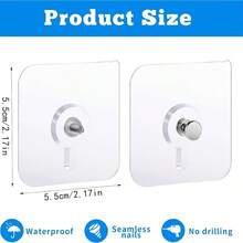 10个装时尚白色自粘墙钩 - 无需钻孔安装，可用于悬挂照片、包包等，易于使用且不伤墙面