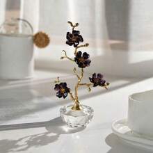 1pc Handmade Elegant Crystal Plum Blossom Decor - Home Decoration, Suitable For Living Room, Bedroom, Study, Dining Table, Christmas, Halloween, Valentine's Day, Mother's Day, Various Holiday Gifts